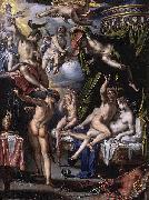 Joachim Wtewael Mars and Venus Surprised by Vulcan. oil on canvas